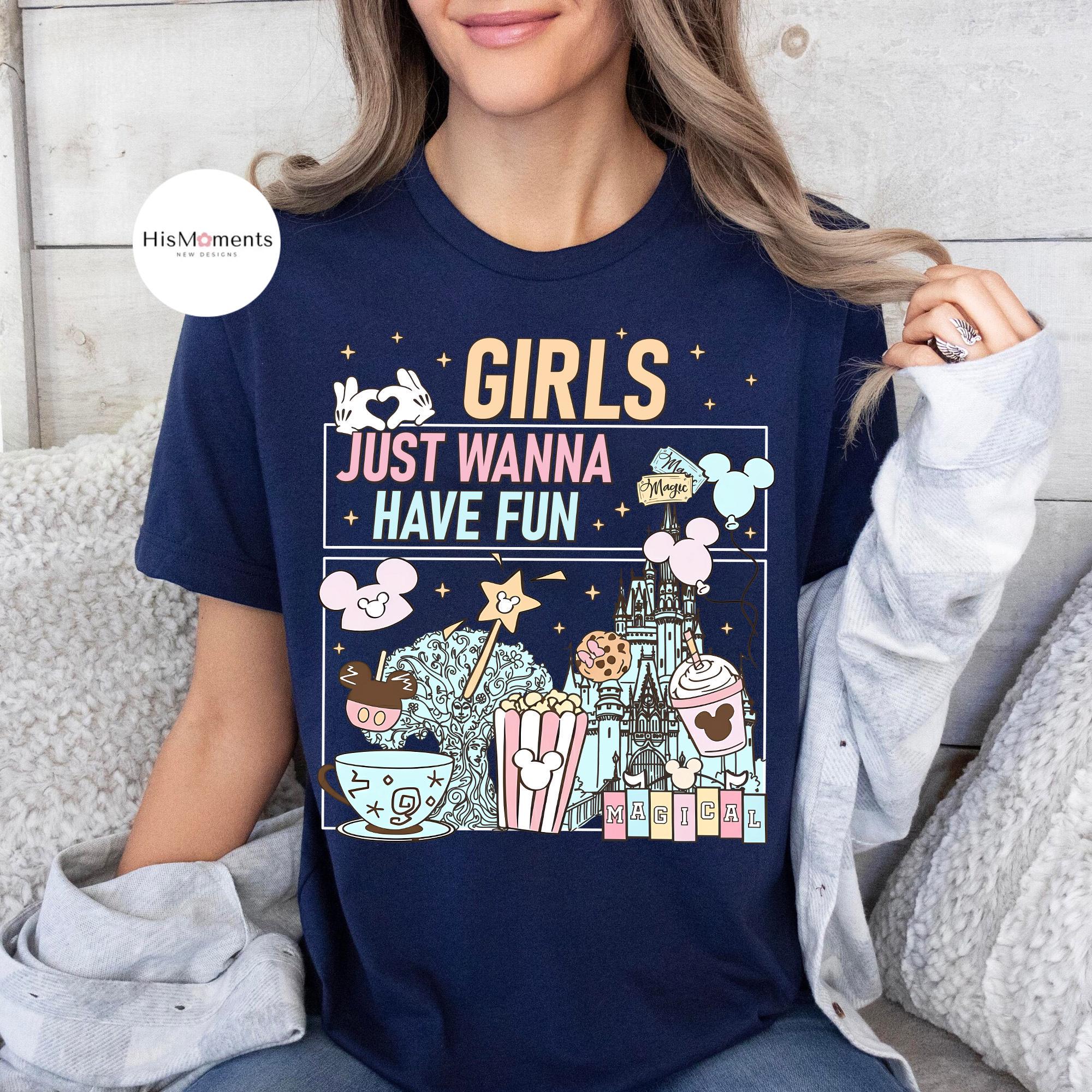 Girls Just Wanna Have Fun T-shirt, Minnie Daisy Trip Shirt, Disney Besties Tee, Disneyworld Vacation Tshirt, Disneyland Magic Kingdom shirt