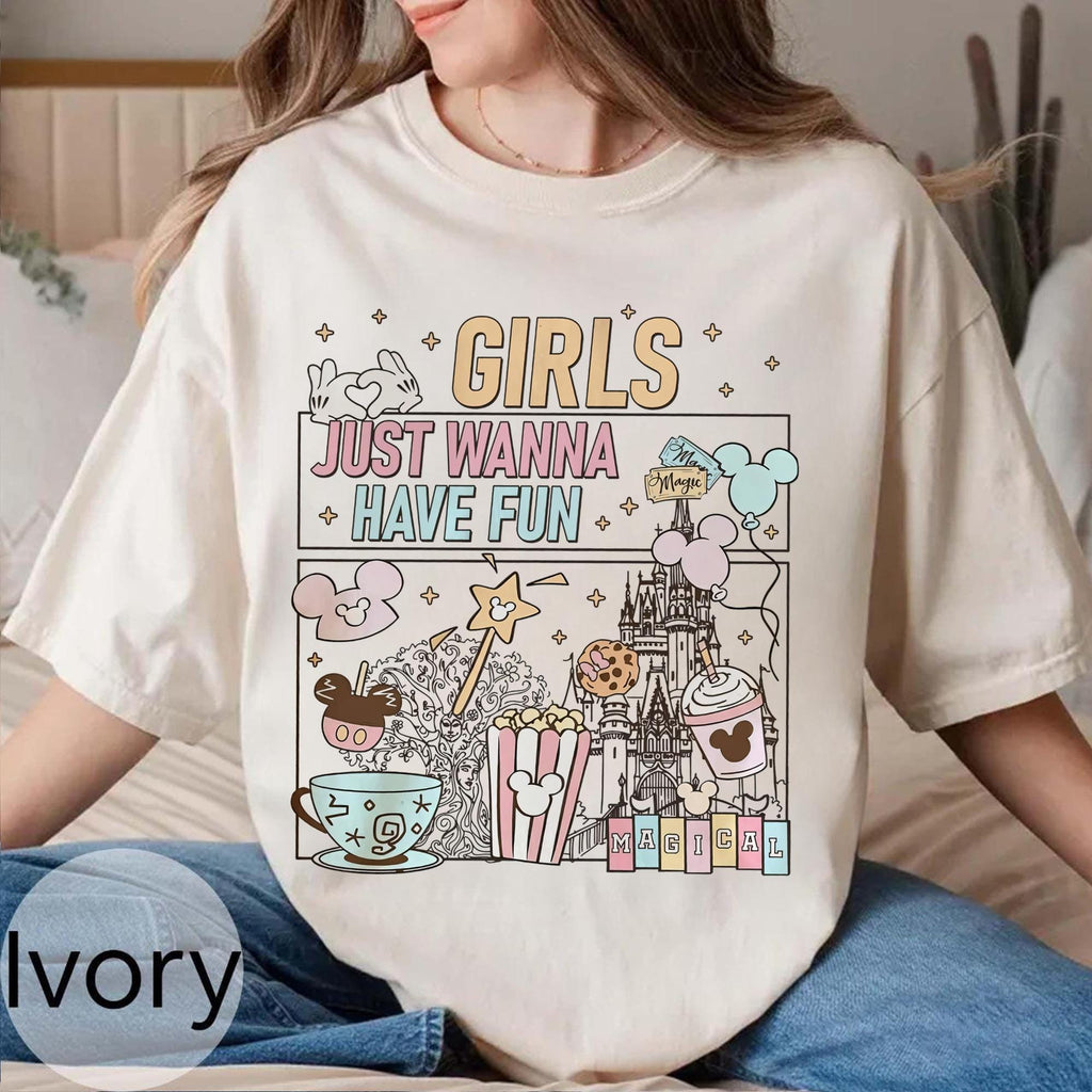 Girls Just Wanna Have Fun T-shirt, Minnie Daisy Trip Shirt, Disney Besties Tee, Disneyworld Vacation Tshirt, Disneyland Magic Kingdom shirt