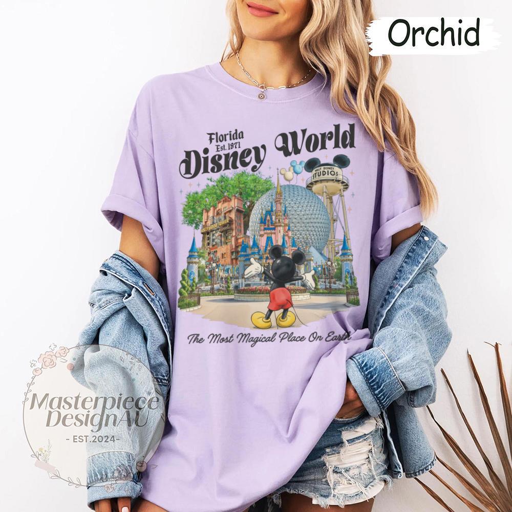 Mickey Mouse Disney World Florida 1971 T-shirt, The Most Magical Place On Earth Tee, Disney 4 Parks Trip Shirt