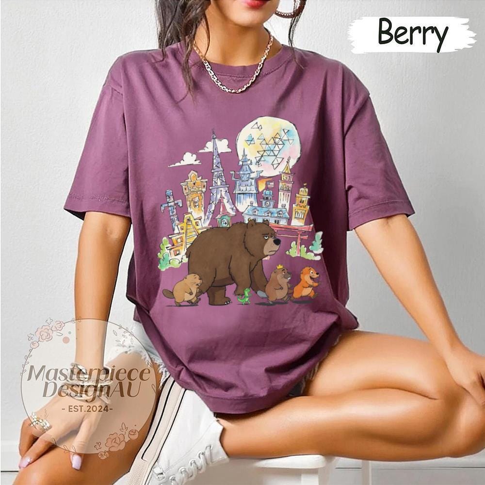 Pixar Hoppers Travel Around The World Shirt, Mabel Tanaka King Geogre Ellen Loaf World Landmarks Tee