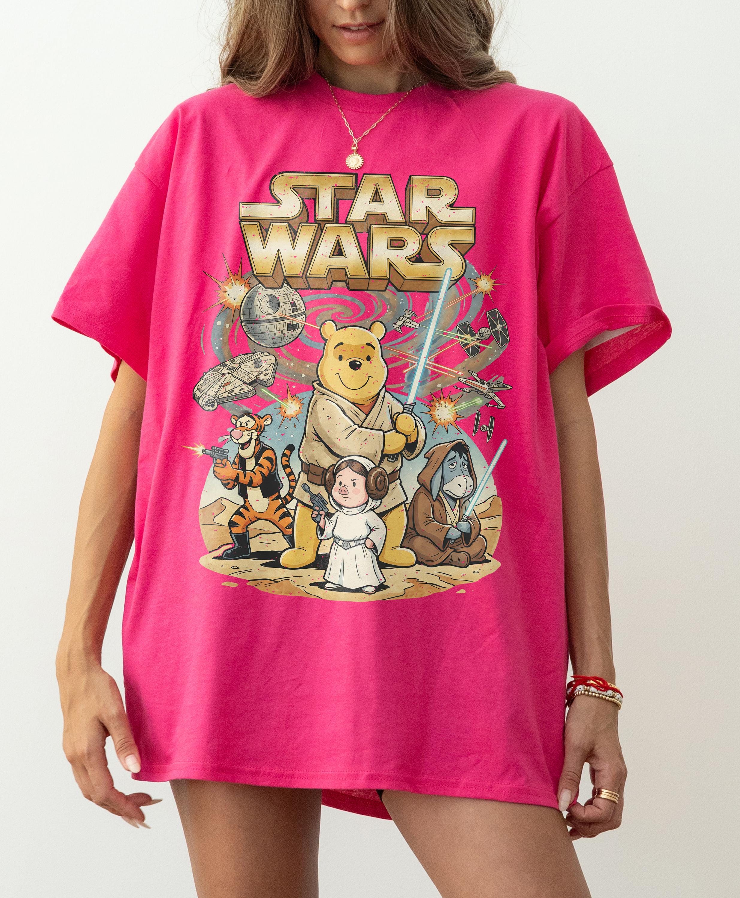 Vintage Winnie the Pooh Star Wars Shirt, Tigger Eeyore Piglet Jedi Mashup Tee, Millennium Falcon Lightsaber Shirt, Retro Star Wars Day 2026