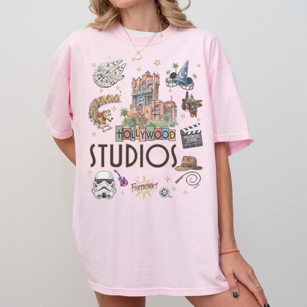 Retro Disney Hollywood Studios Comfort Colors Shirt, Hollywood Tower Star Wars Slinky Dog Dash Family Matching Vacation Shirts, Disney Shirt