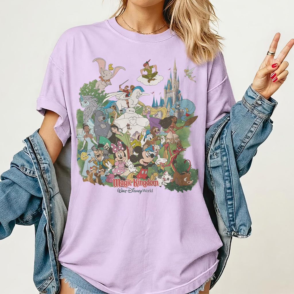 Vintage Disney World Magic Kingdom Shirt, Retro Mickey Friends Castle Tee, Disney Family Vacation 2026 Shirt, Classic Cartoon Graphic Tee