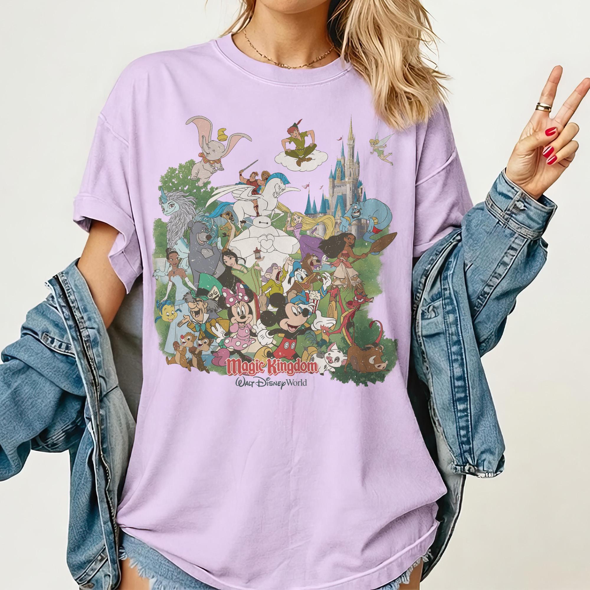 Vintage Disney World Magic Kingdom Shirt, Retro Mickey Friends Castle Tee, Disney Family Vacation 2026 Shirt, Classic Cartoon Graphic Tee