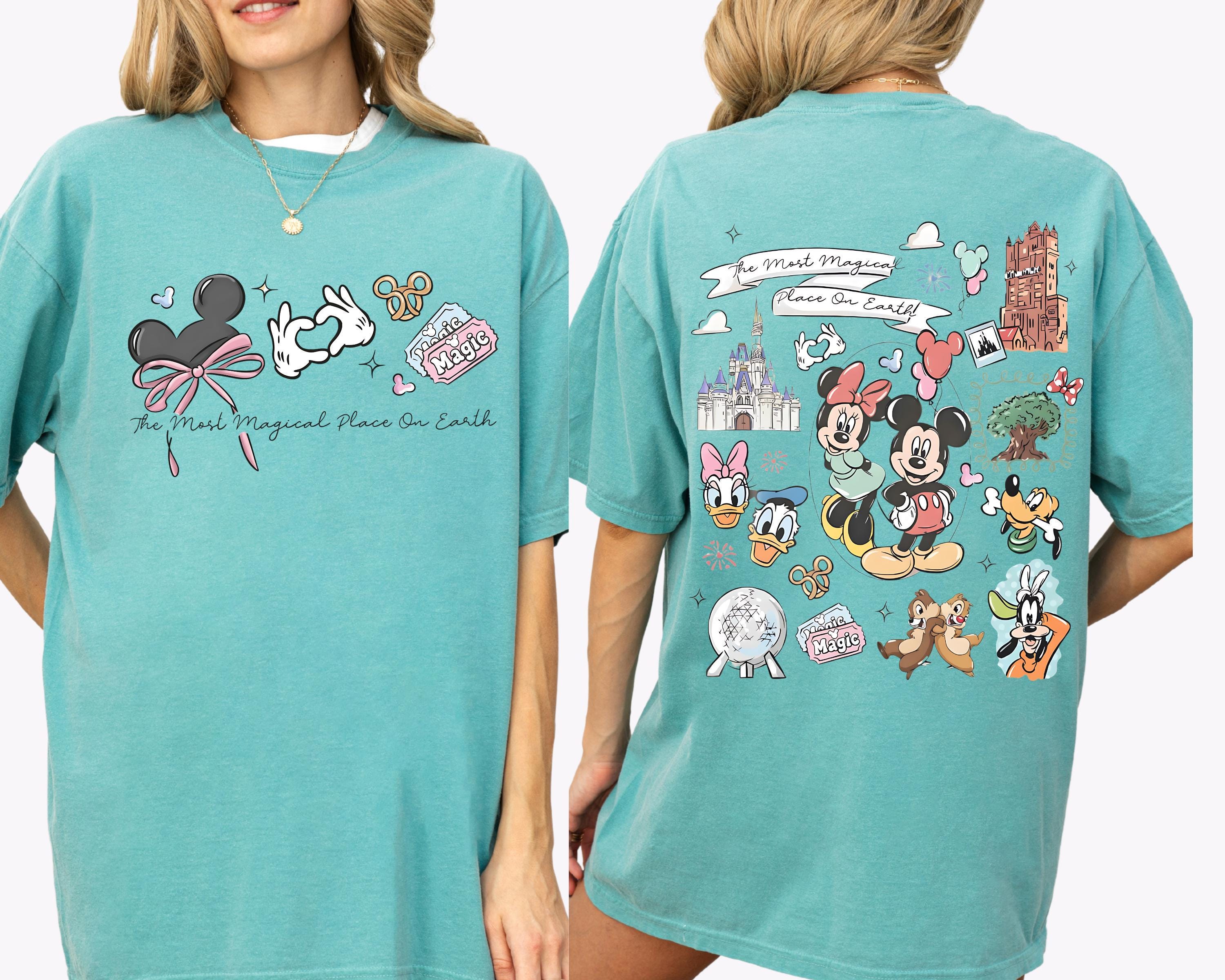 Coquette Bow The Most Magical Place on Earth Shirt, Disney Mickey & Friends Park Group Tee, Epcot Tour Shirt, WDW Family Vacation