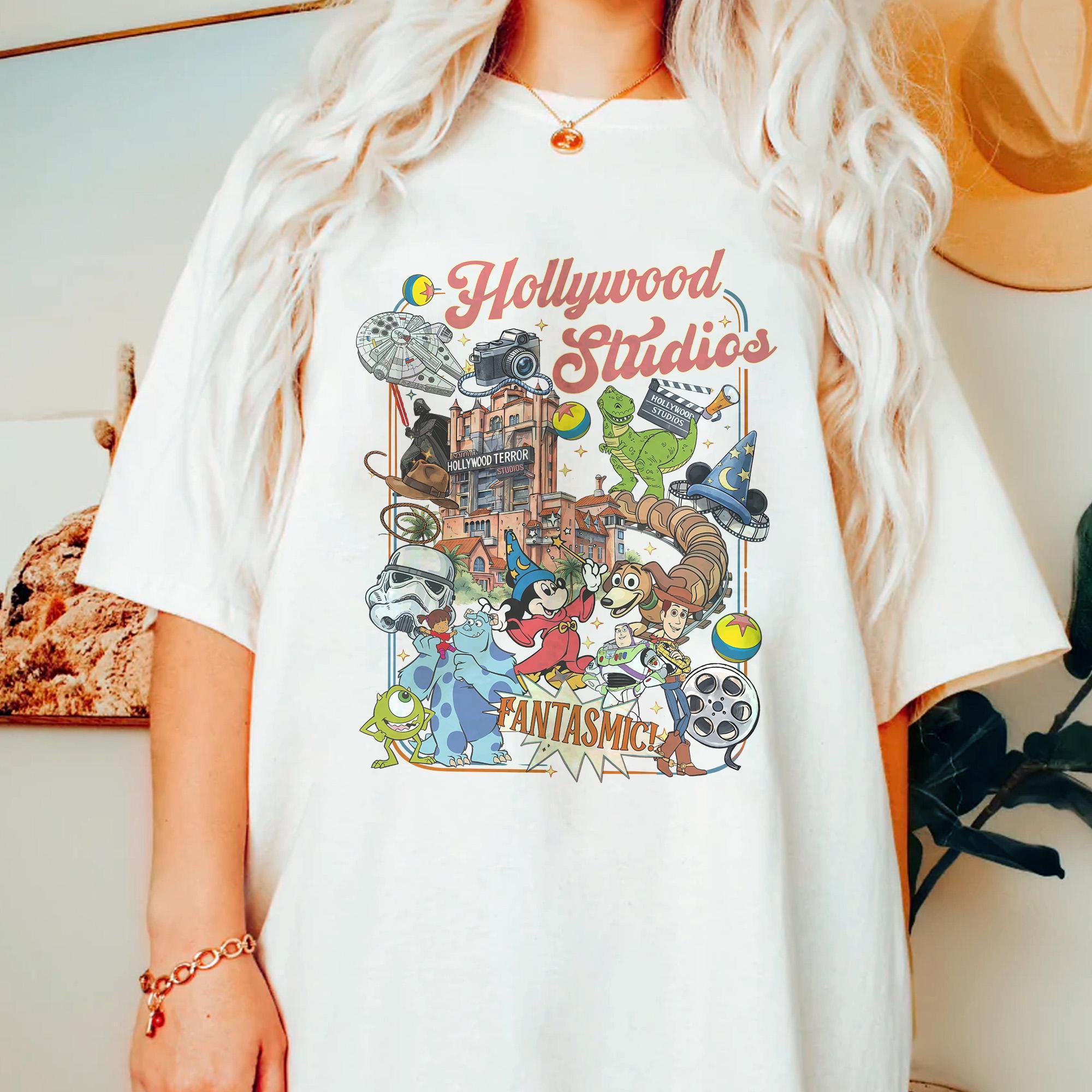 Vintage Hollywood Studios Shirt Comfort Colors, Hollywood Tower Star Wars Slinky Dog Dash Tee, Family Matching Vacation Shirt