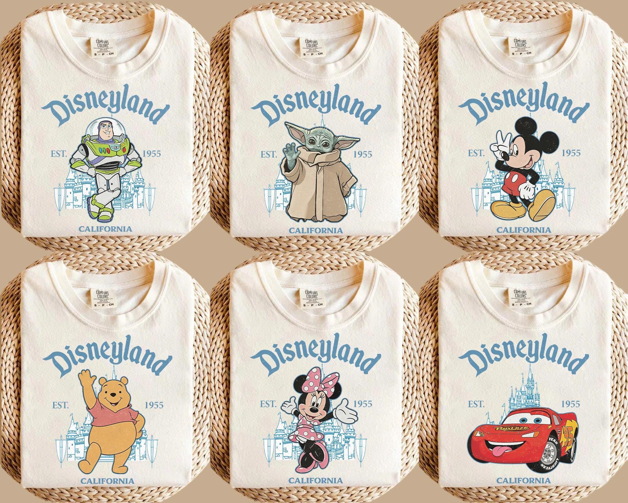 Disneyland All Character Shirt, Vintage Disneyland 1955 California Tee, Disney Family Vacation TShirt, Disney Trip Outfit, Disney California