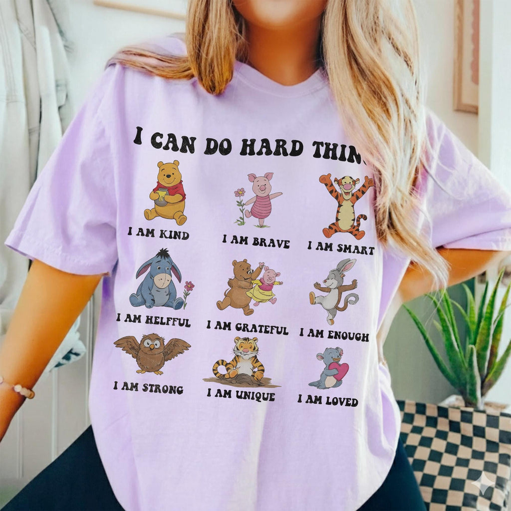 Comfort Colors® I Can Do Hard Things Shirt, Winnie The Pooh Friends Tee, Positive Affirmation, Back To School Teacher , Believe In Yourself
