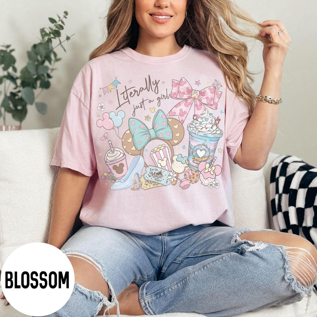 Literally Just A Girl Magic Kingdom Tee, Meet Me On Main Street Shirt, Cute Castle Vacation Tee, Theme Park Family Trip Tees, Birthday Girl