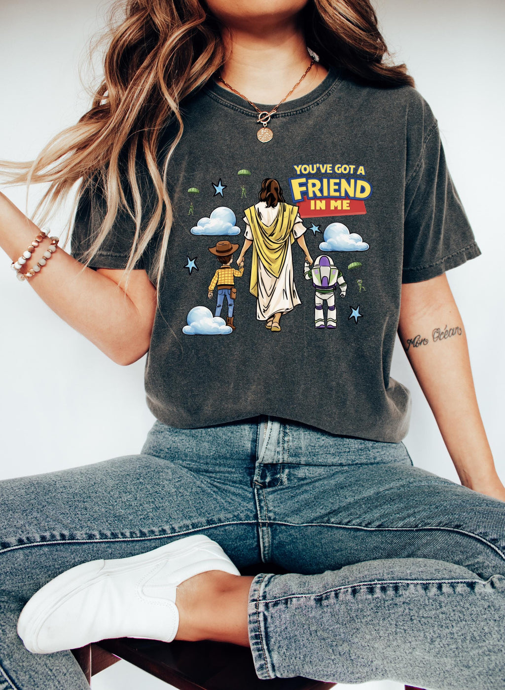 Jesus You've Got A Friend In Me Shirt, Jesus Toy Story T Shirt, Christian Cartoon Shirt, Faith Friendship Shirt, Disney Jesus Tee