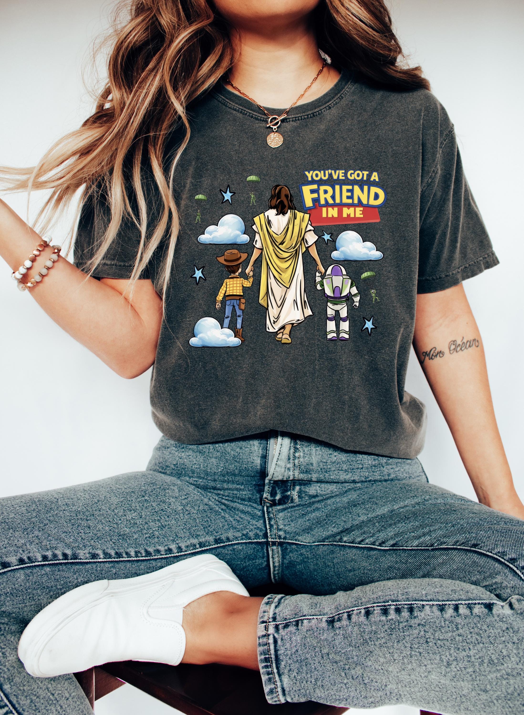 Jesus You've Got A Friend In Me Shirt, Jesus Toy Story T Shirt, Christian Cartoon Shirt, Faith Friendship Shirt, Disney Jesus Tee