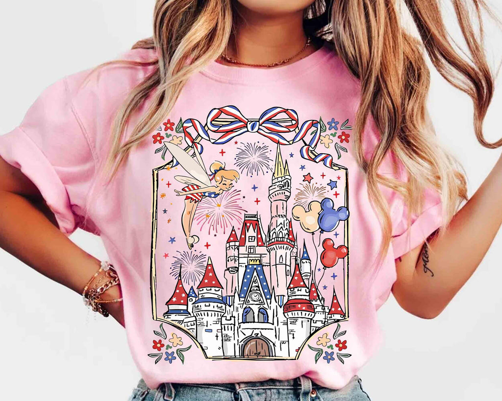 250th America Anniversary Disney Castle Shirt, Retro US 250 Years Disneyland Tee, Independence Day, 4th Of July Shirt, Patriotic Women Shirt