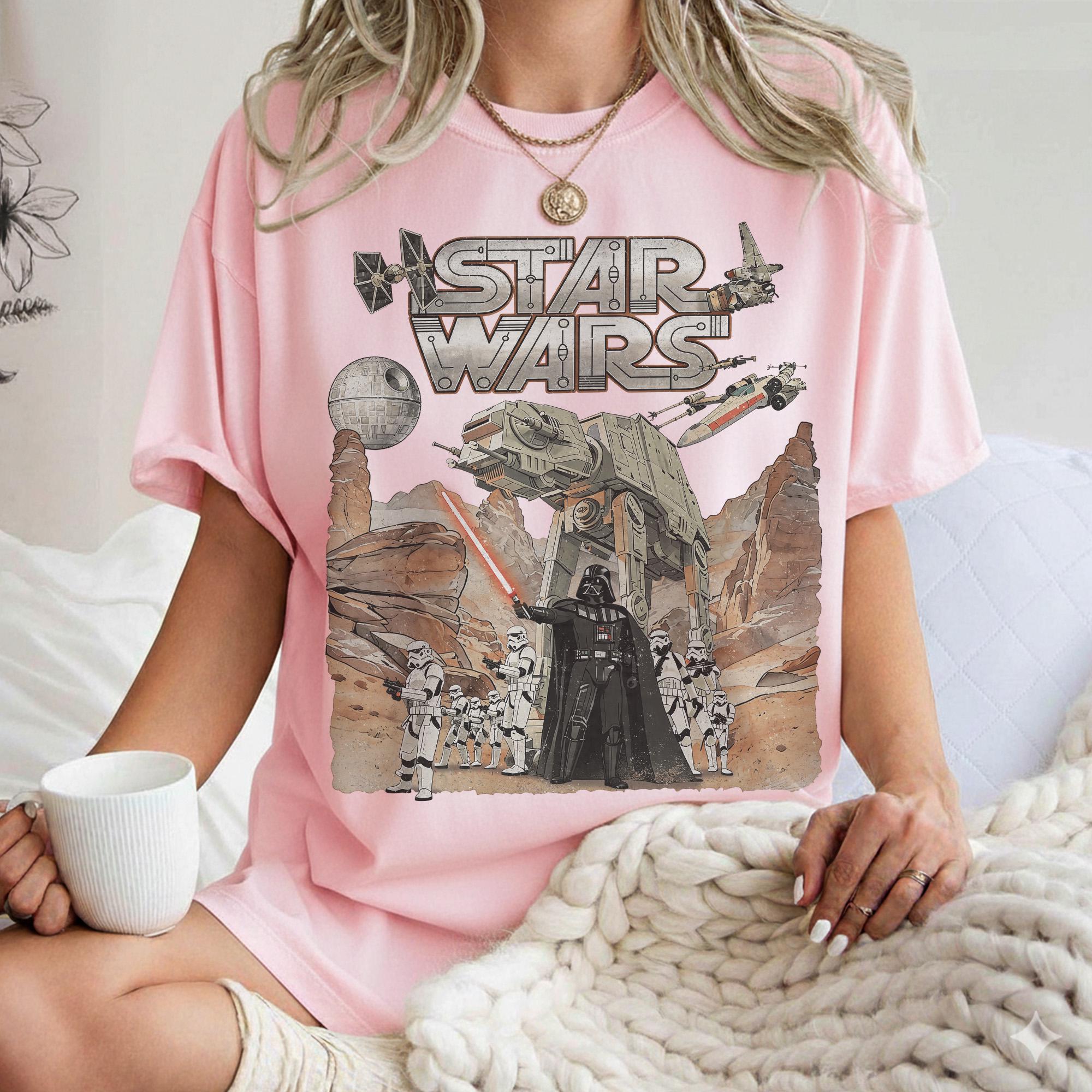 Retro Star Wars Galaxys Edge Comfort Colors Shirt, Darth Vader Star Wars Shirt, Vintage Batuu Millennium Falcon Tee, Disney Family Trip 2026