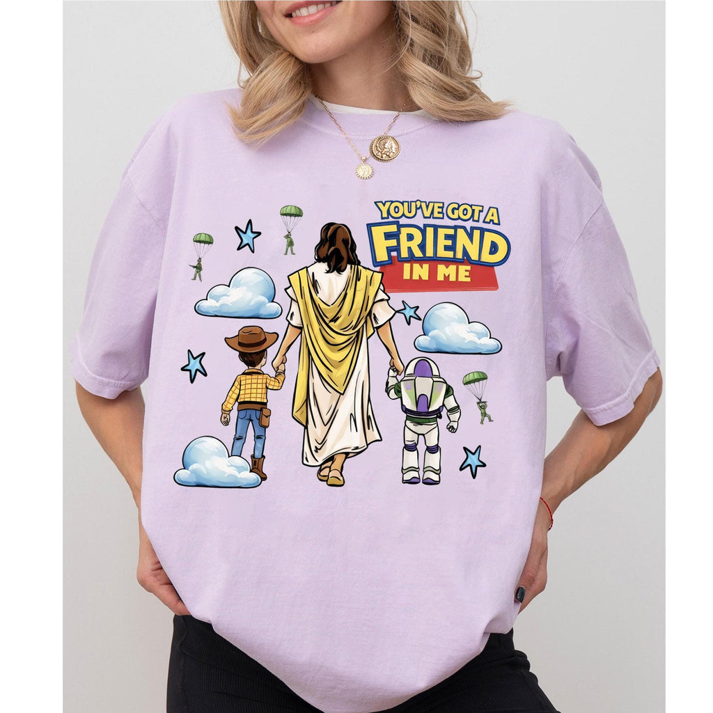 Jesus You've Got A Friend In Me Shirt, Jesus Toy Story T Shirt, Christian Cartoon Shirt, Faith Friendship Shirt, Disney Jesus Tee