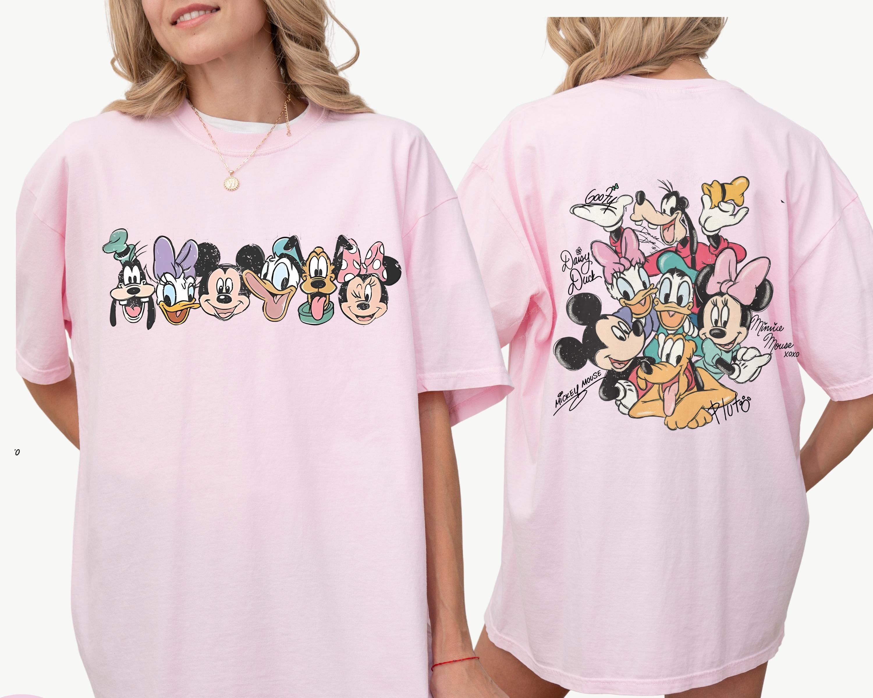 Retro Mickey and Friends Signatures Shirt, Disney Characters Tee, Disney Mouse Head Tee, Mickey & Co Gift, Disney Tee, Magical Shirt