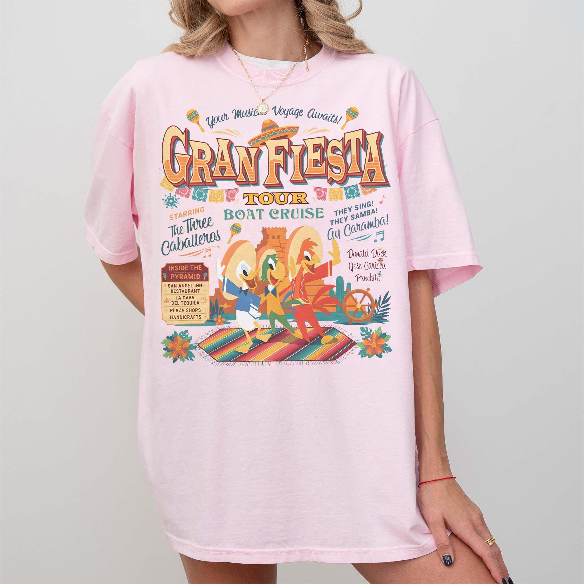 Retro The Three Caballeros Gran Fiesta Tour Boat Cruise Comfort Color Shirt, Disney Epcot Center Mexico Pavilion, Disneyland Family Trip Tee