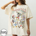 Retro Disney Summer Vibes Tee, Mickey Minnie Donald Daisy Goofy Beach Vacation Tees, Surf Ice Cream Holiday, Disney Family Trip 2026 Shirts