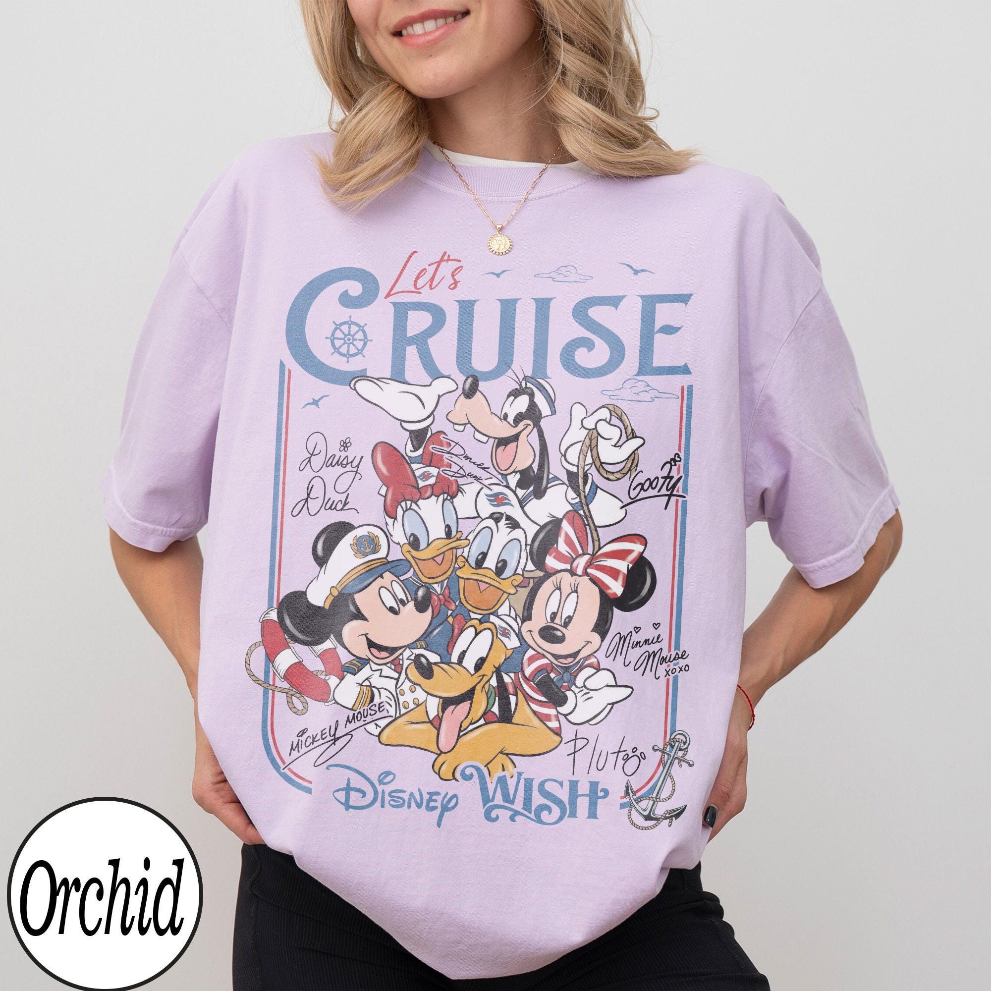 Customize Disney Mickey and Friends Let's Cruise Line Shirt, Family Cruise Vacation 2026 Matching Tees, Disney Magic Wonder Fantasy Wish Tee