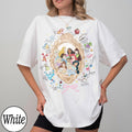 Retro Coquette Bows Watercolor Disney Princess Shirt, Disney Aurora Ariel Belle Cinderella Tiana Shirt, Magic Kingdom Disneyland Girl Trip