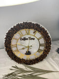 Handmade Real Coffee Bean Epoxy Resin Wall Clock - Silent Quartz Clock with Roman Numerals - Unique Coffee Lover Gift, Kitchen & Cafe Decor