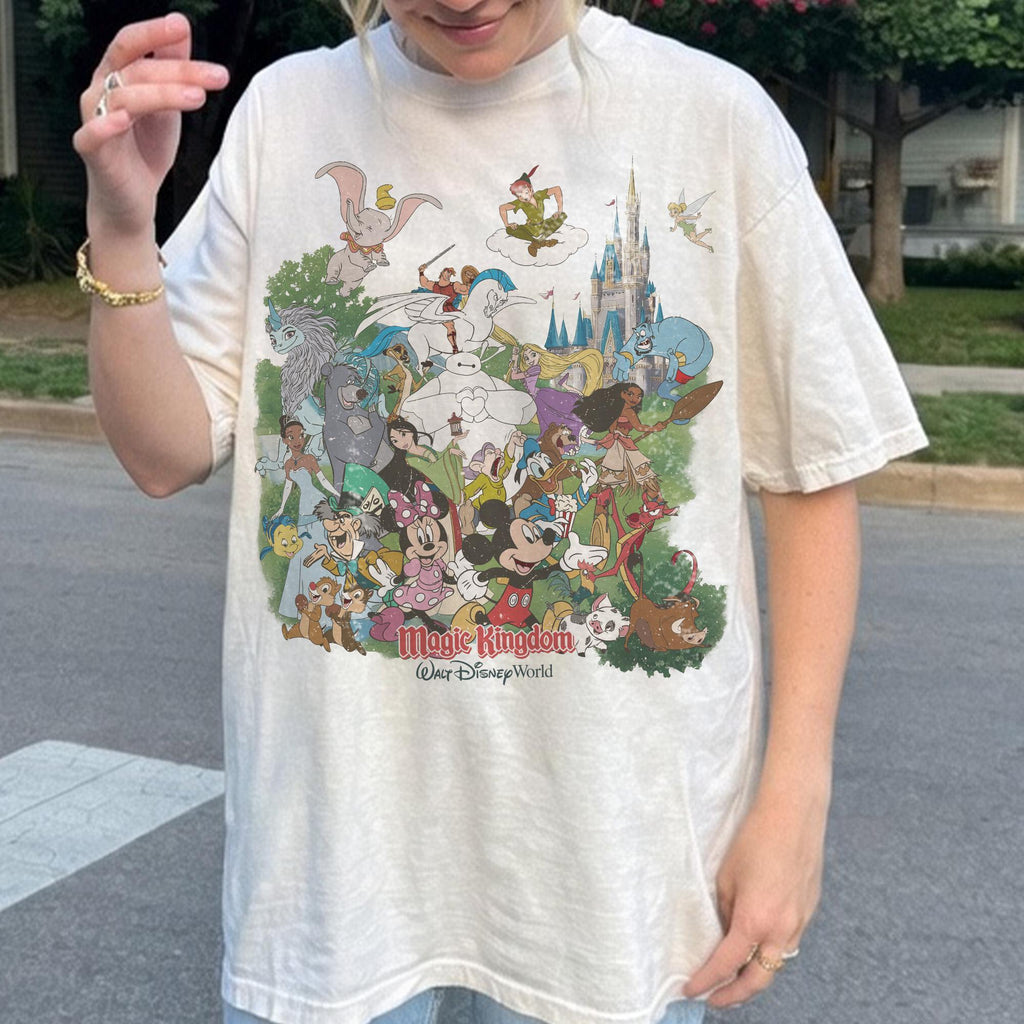 Vintage Disney World Magic Kingdom Shirt, Retro Mickey Friends Castle Tee, Disney Family Vacation 2026 Shirt, Classic Cartoon Graphic Tee