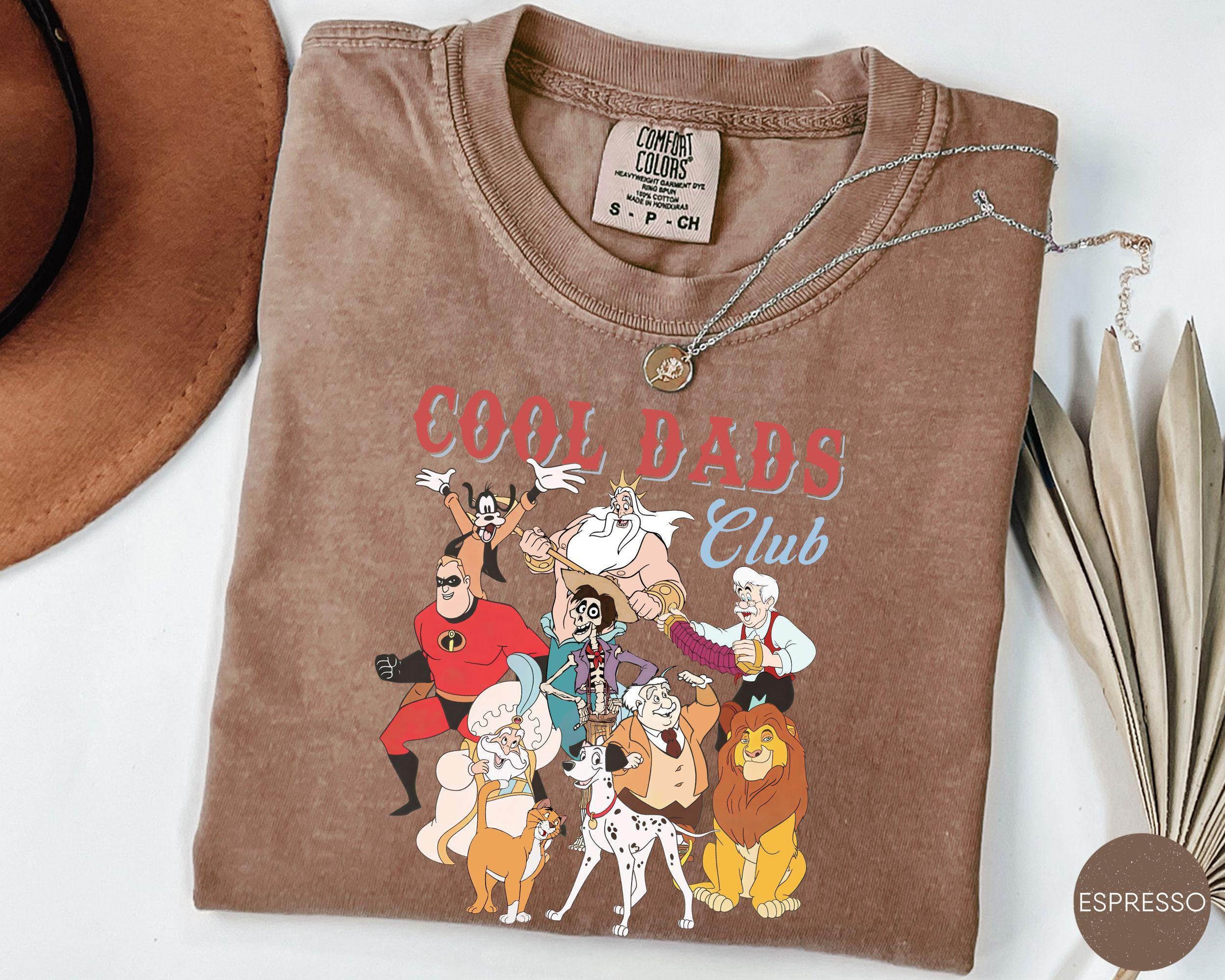 Comfort Colors® Retro 90s Disney Cool Dad Clubs T-Shirt, Funny Daddy Son Gift, Best Dad Ever, Goofy Mufasa King Triton, Family Trip Shirt