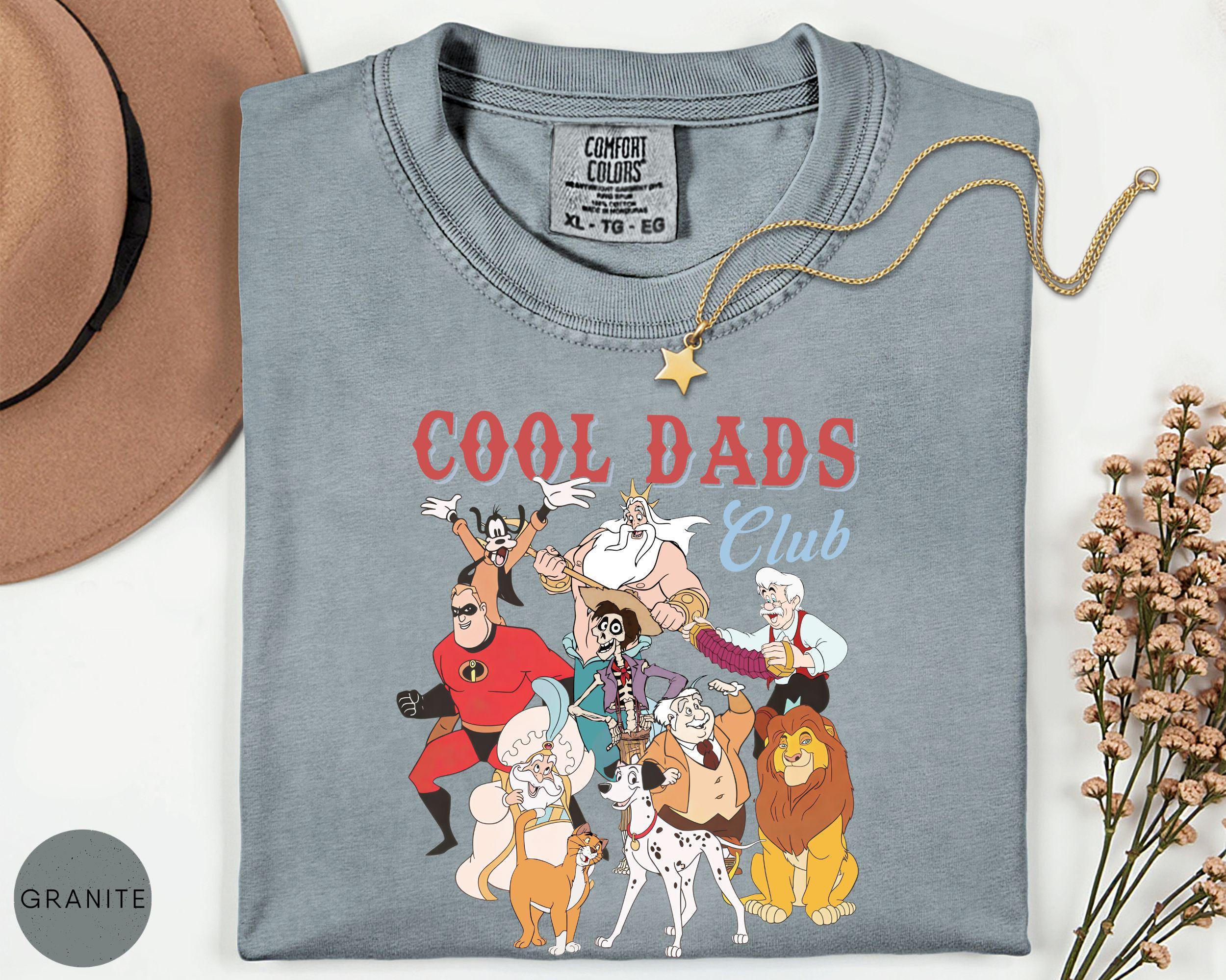 Comfort Colors® Retro 90s Disney Cool Dad Clubs T-Shirt, Funny Daddy Son Gift, Best Dad Ever, Goofy Mufasa King Triton, Family Trip Shirt