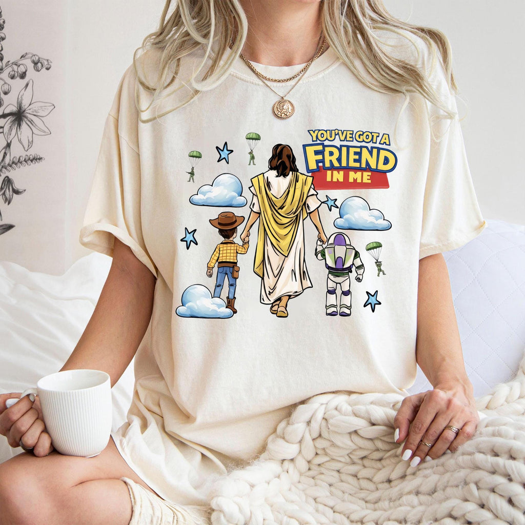 Jesus You've Got A Friend In Me Shirt, Jesus Toy Story T Shirt, Christian Cartoon Shirt, Faith Friendship Shirt, Disney Jesus Tee
