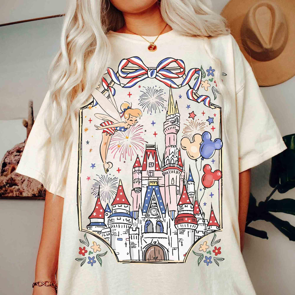 250th America Anniversary Disney Castle Shirt, Retro US 250 Years Disneyland Tee, Independence Day, 4th Of July Shirt, Patriotic Women Shirt