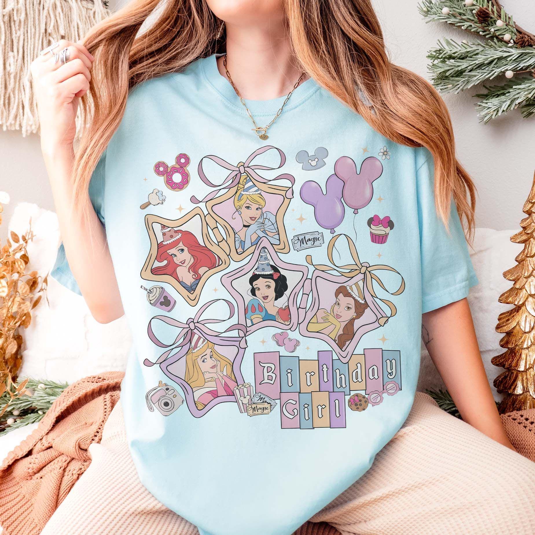 Coquette Bows Disney Princess Birthday Comfort Colors Shirt, WDW Disneyland Birthday Trip Shirt, Magic Kingdom Shirt, Magical Princess Party