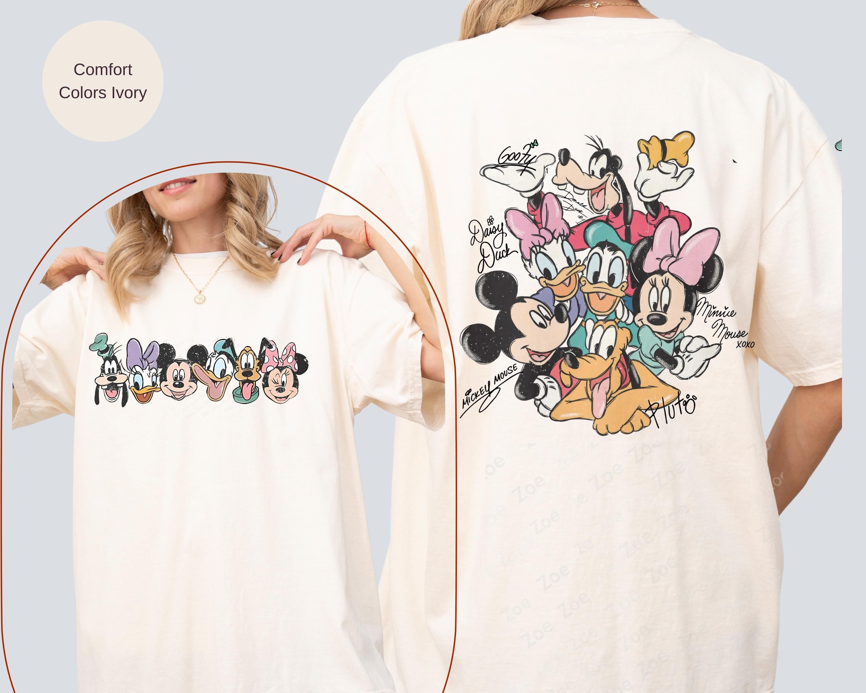 Retro Mickey and Friends Signatures Shirt, Disney Characters Tee, Disney Mouse Head Tee, Mickey & Co Gift, Disney Tee, Magical Shirt