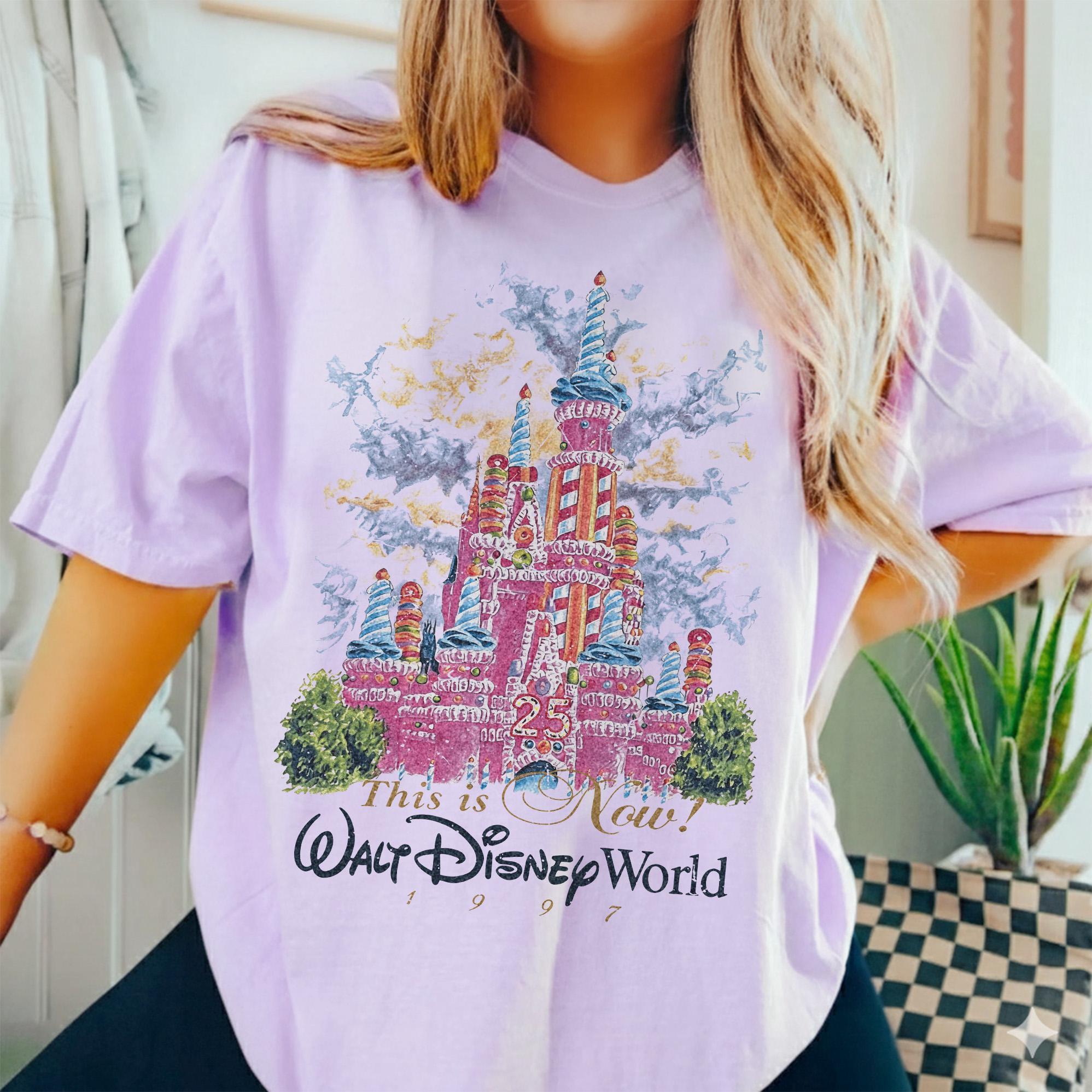 Comfort Colors® Disney Castle 25th Anniversary T-Shirt - Fireworks & Celebration, Magic Kingdom Inspired, Disneyworld Shirt, Women's Castle