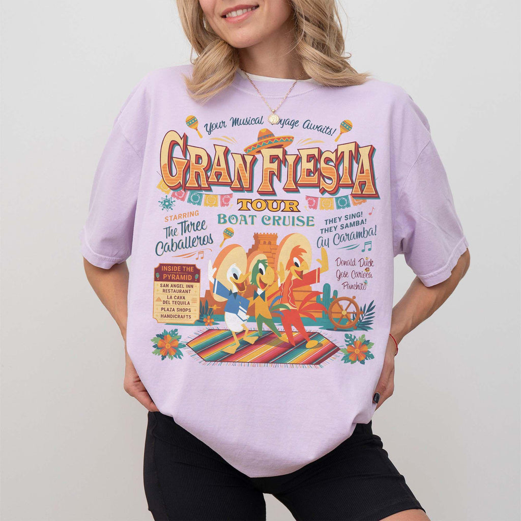 Retro The Three Caballeros Gran Fiesta Tour Boat Cruise Comfort Color Shirt, Disney Epcot Center Mexico Pavilion, Disneyland Family Trip Tee