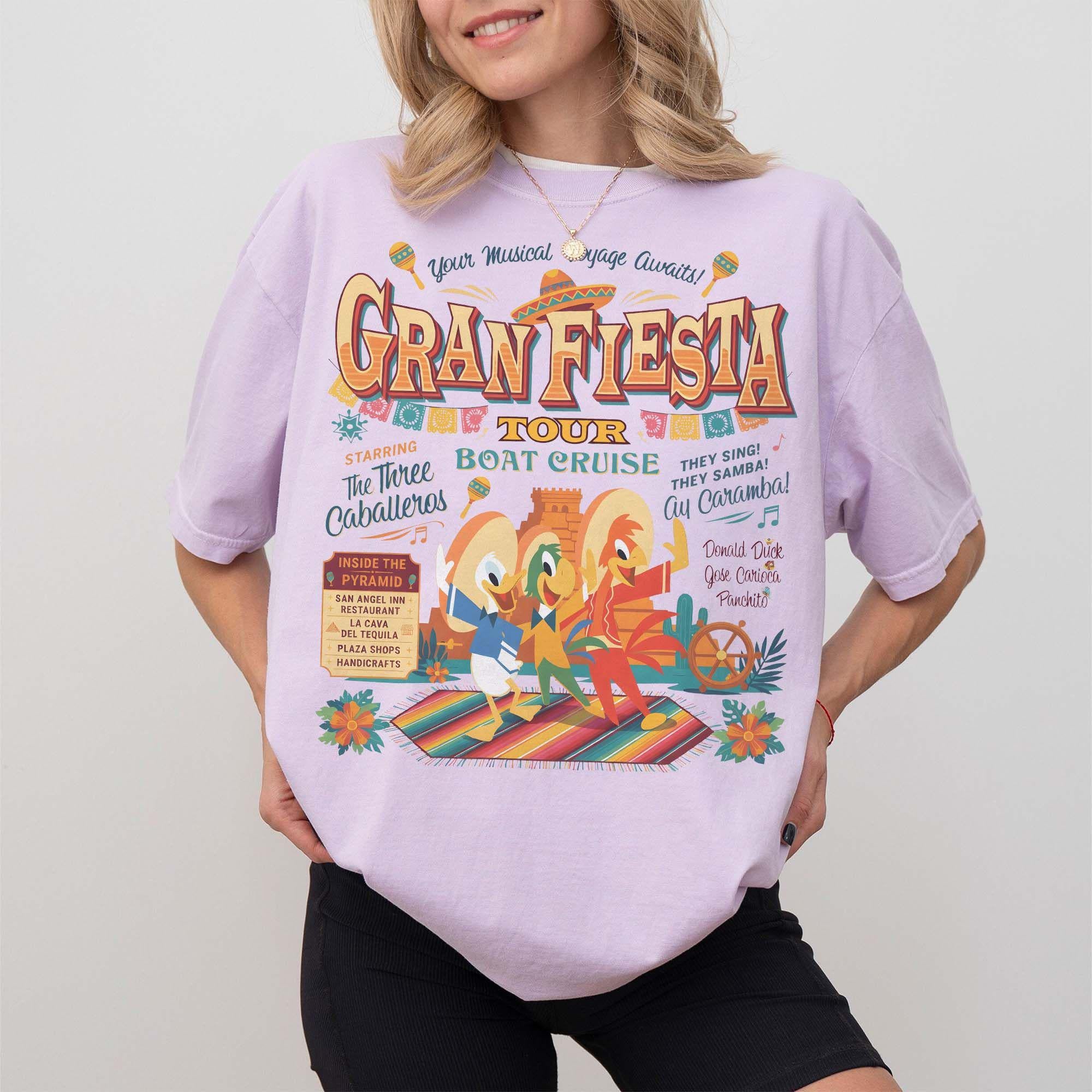 Retro The Three Caballeros Gran Fiesta Tour Boat Cruise Comfort Color Shirt, Disney Epcot Center Mexico Pavilion, Disneyland Family Trip Tee