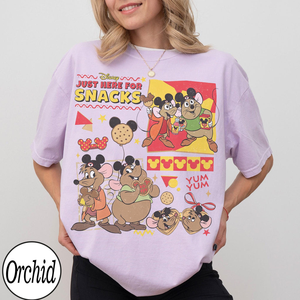Retro Cinderella Jaq Gus Here For The Snacks Comfort Colors Shirt, Cinderella Friends Shirt, Disney Snack Shirt, Disneyland Trip Shirt 2026
