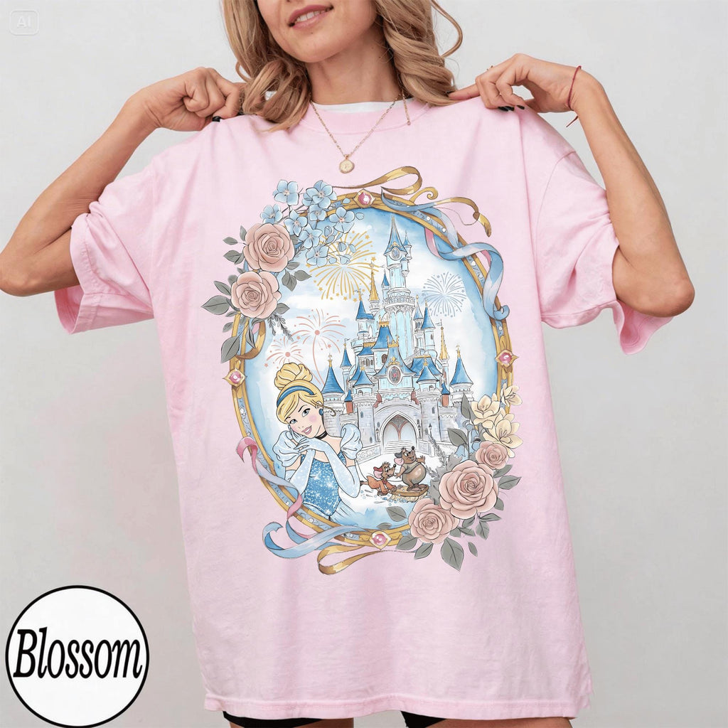 Cinderella Shirt, Comfort Colors Princess Cinderella Watercolor Coquette Bow Shirt, Magic Kingdom Girls Trip, Princess Shirt