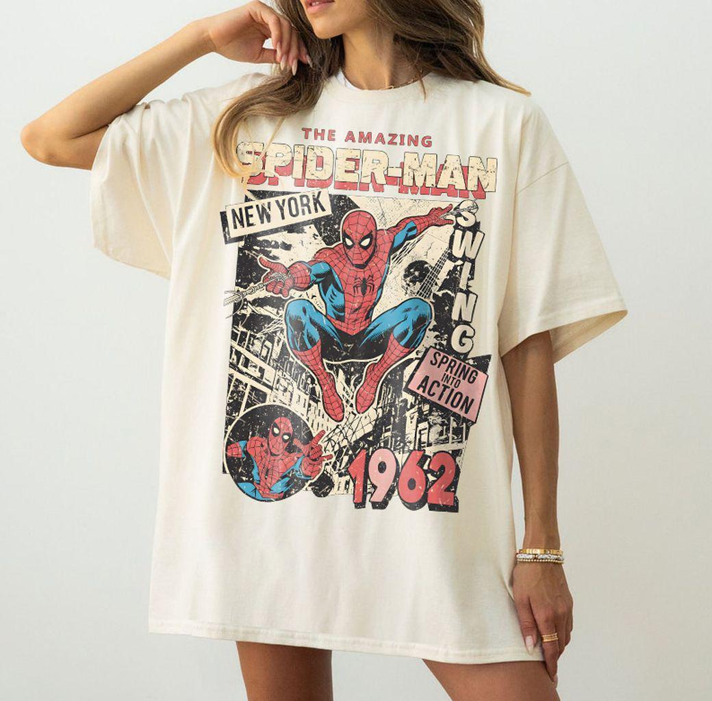 Vintage Amazing Spider-Man Comfort Colors Shirt, Retro Marvel Comics Cover Tee, MCU Fan Gift, Pink Spiderman Graphic Shirt, Marvel Trip Tee