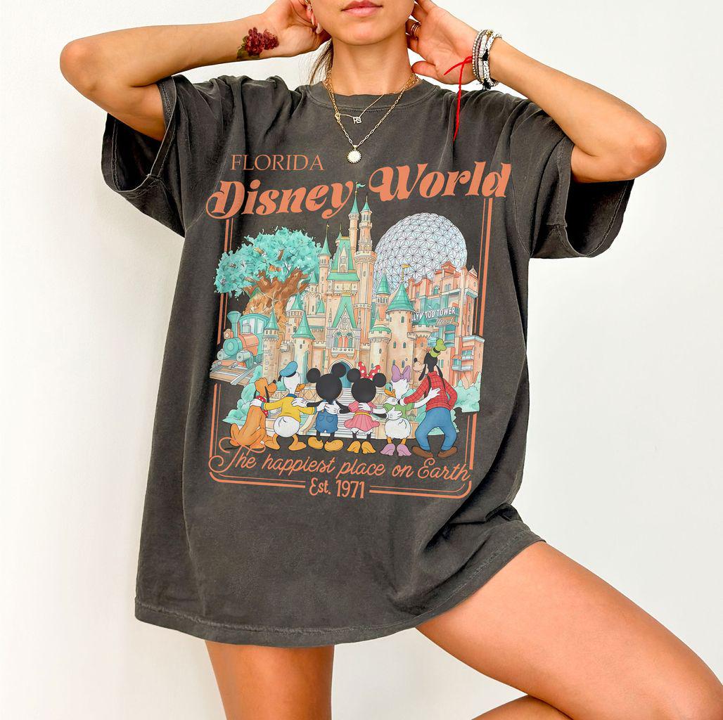Retro Mickey and Friends Disneyworld Comfort Colors Shirt, WDW Est 1971 Florida Tee, Matching Family Trip 2026 Shirt, Walt Disneyworld Shirt
