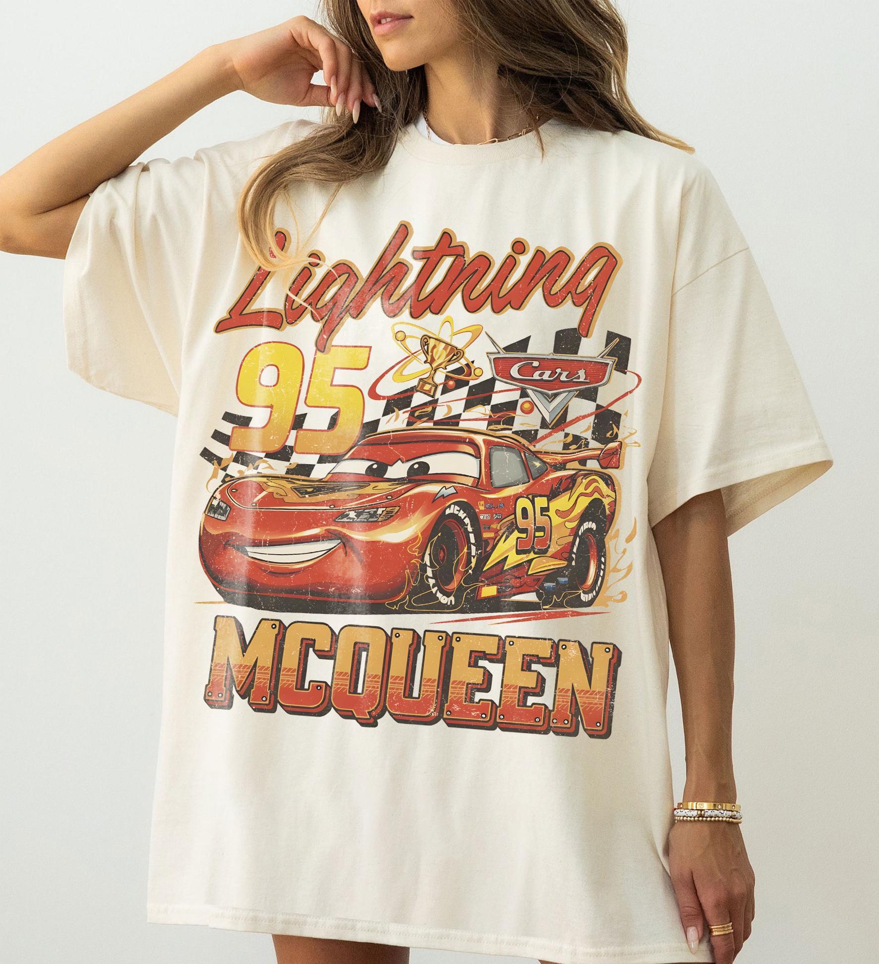Vintage Lightning McQueen Comfort Colors Shirt, Disney Pixar Cars Tee, Retro McQueen Graphic Tee, Disney World Family Vacation Trip 2026 Tee