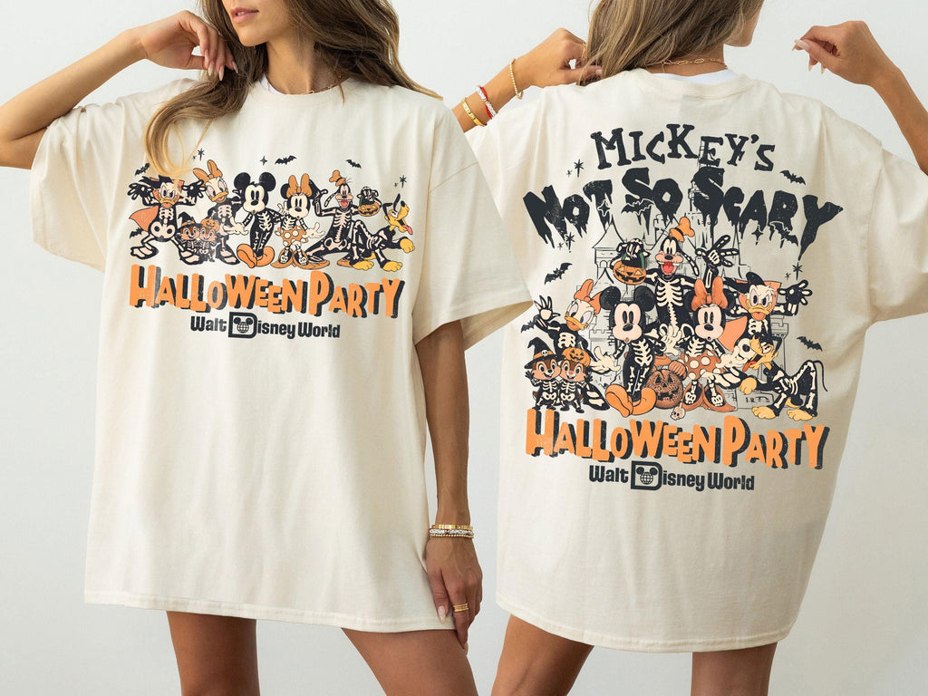 Retro Mickey's Not So Scary Halloween Party 2026 Skeleton Comfort Colors Shirt, Disney Halloween Shirt, 2026 Halloween Disney Family Shirt
