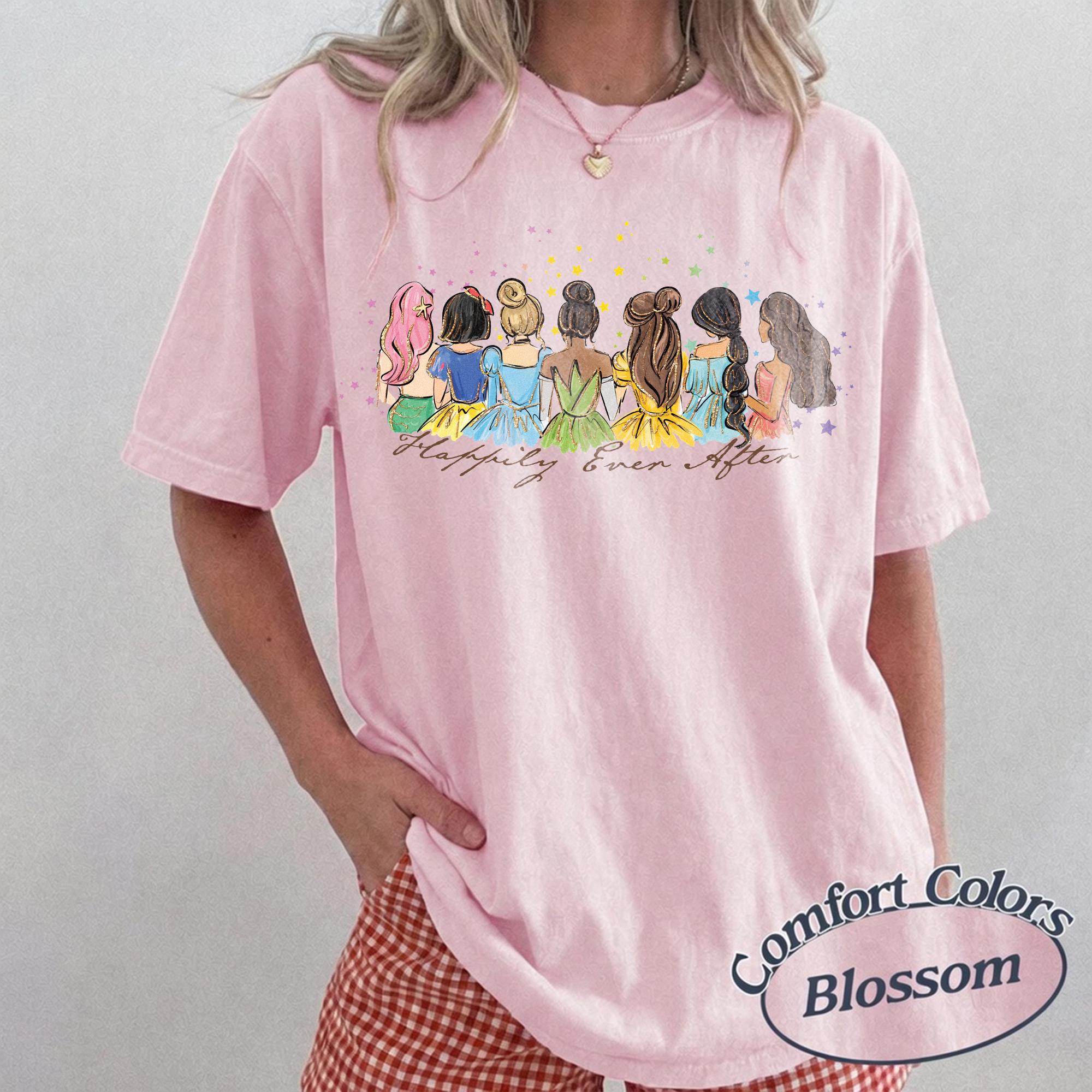Retro Comfort Colors Disney Princess Characters Shirts, Disneyland Princess Shirt, Disneyworld Trip Shirt, 2026 Family Matching Trip T-Shirt