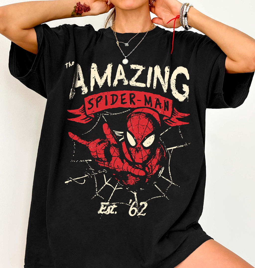 Retro Disney The Amazing Spider Man Shirt, Marvel Avengers Shirt, Vintage Spiderman Comic Shirt, Spider Man T-Shirt, Disney Spider Kids Tee