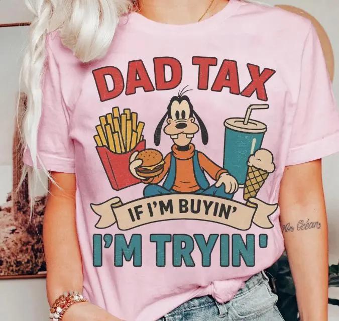 Retro Funny Goofy Dad Tax Shirt, Vintage Cartoon Dad Tee, Dad Food Tax Shirt, Cute Father’s Day Gift, Funny Family Trip, Humor Dad Life Tee