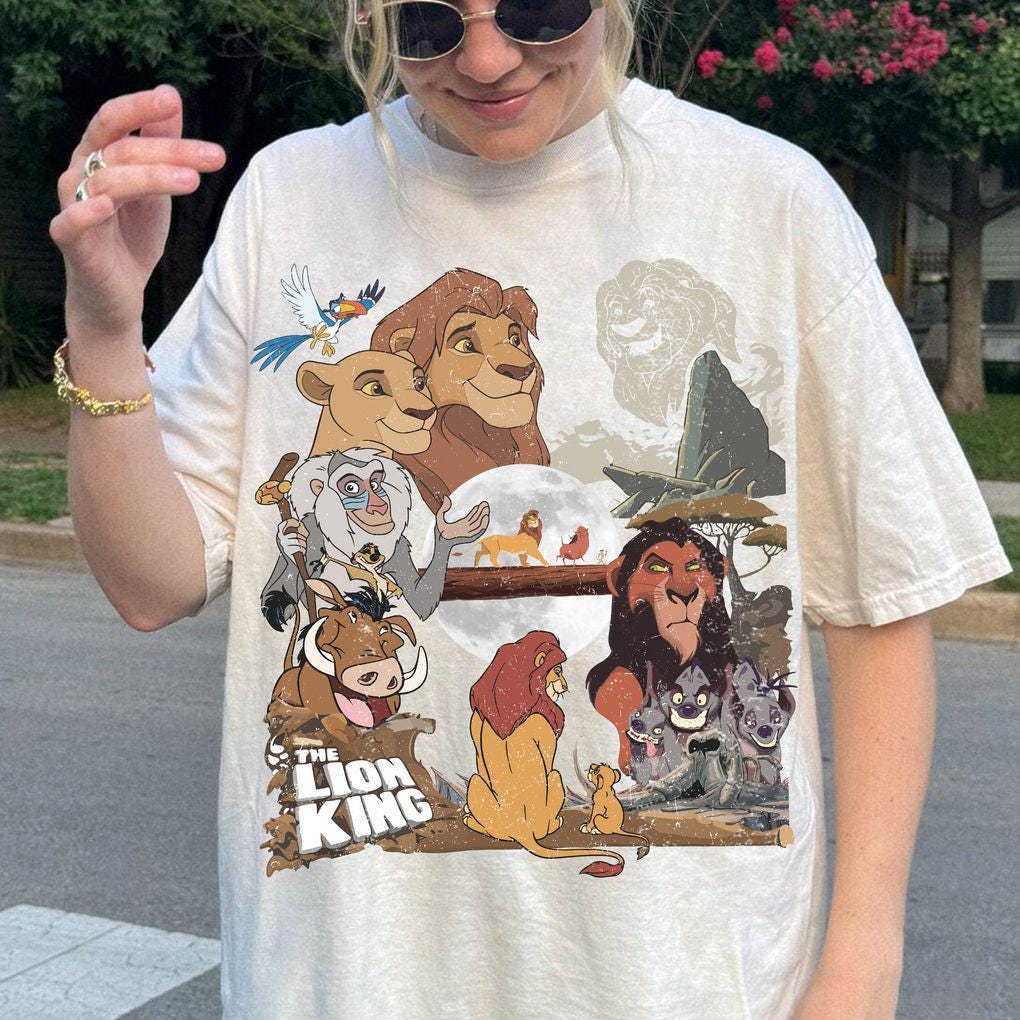 Vintage Lion King Shirt, Simba Nala Rafiki Scar Graphic Tee, Disney Family Trip Shirt, Animal Kingdom Safari Tee, Hakuna Matata Gift Tee