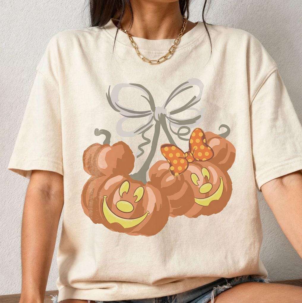 Wartercolor Coquette Mickey Pumpkin Retro shirt, Disney Halloween Tee, Mickey & Friends Fall Vibes Shirt, Disney Girl Halloween Trip 2026