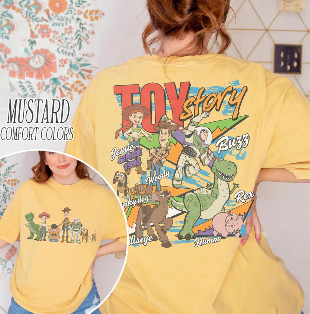 Disney Toy Story 1995 Retro Comfort Colors Shirt, Woody Buzz Lightyear Rex Tee, WDW Disneyland Family Vacation 2026 Trip, Disney Pixar Fest