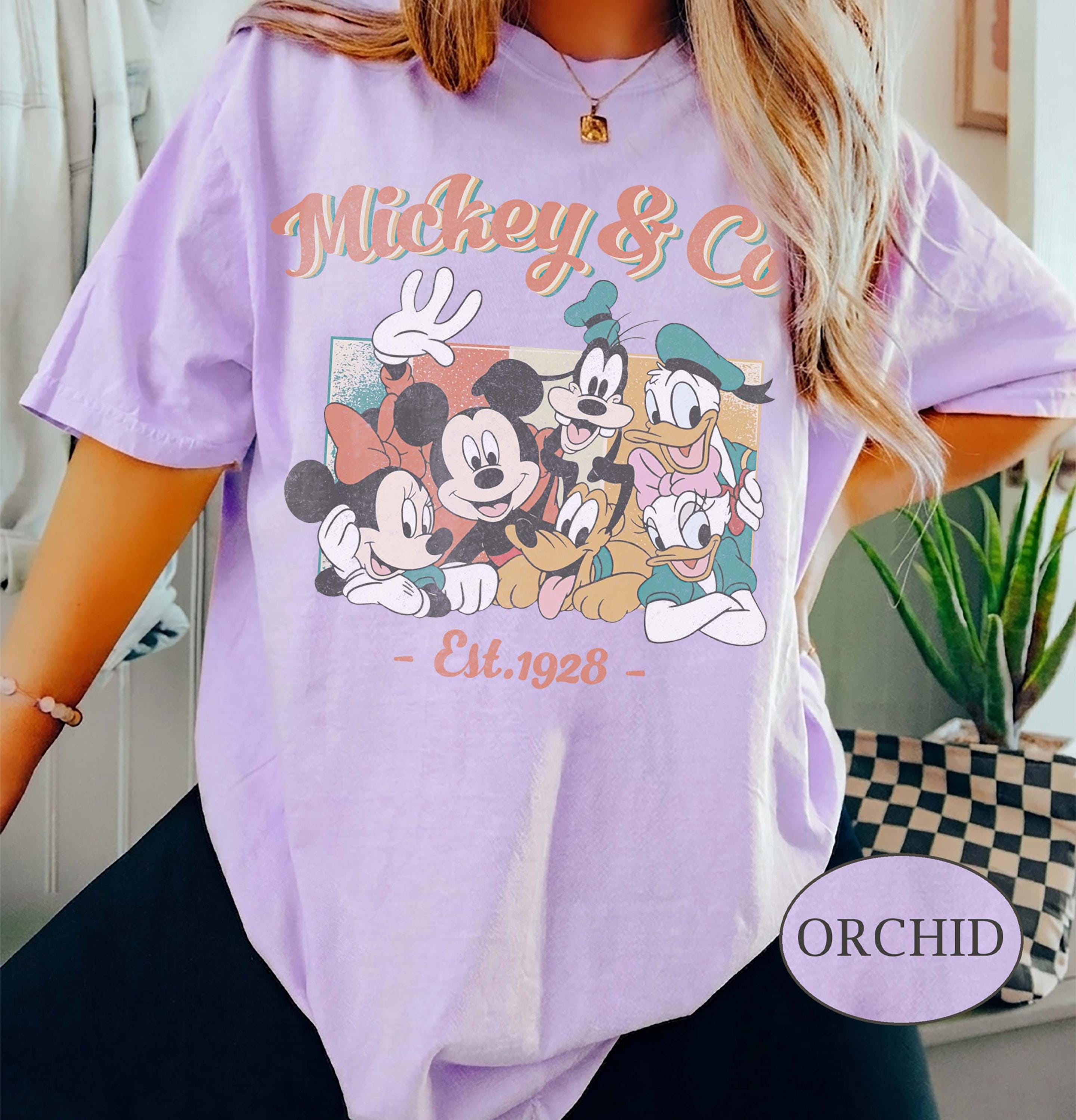 Comfort Colors® Retro Mickey & Co Est 1928 Shirt, Mickey And Friends Shirt, Disney Family Vacation Tee, Disneyland Shirt, Disney Trip Tee