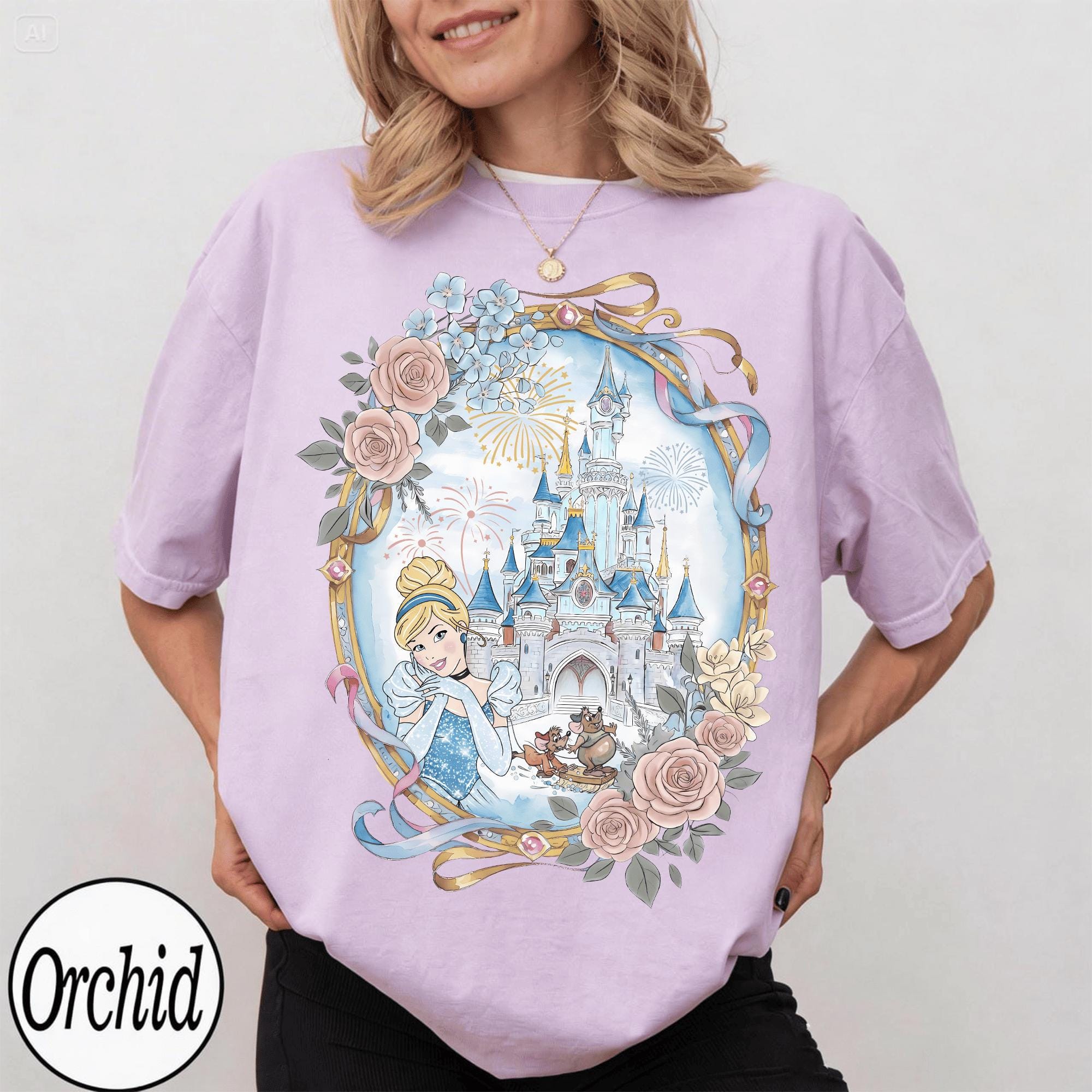 Cinderella Shirt, Comfort Colors Princess Cinderella Watercolor Coquette Bow Shirt, Magic Kingdom Girls Trip, Princess Shirt