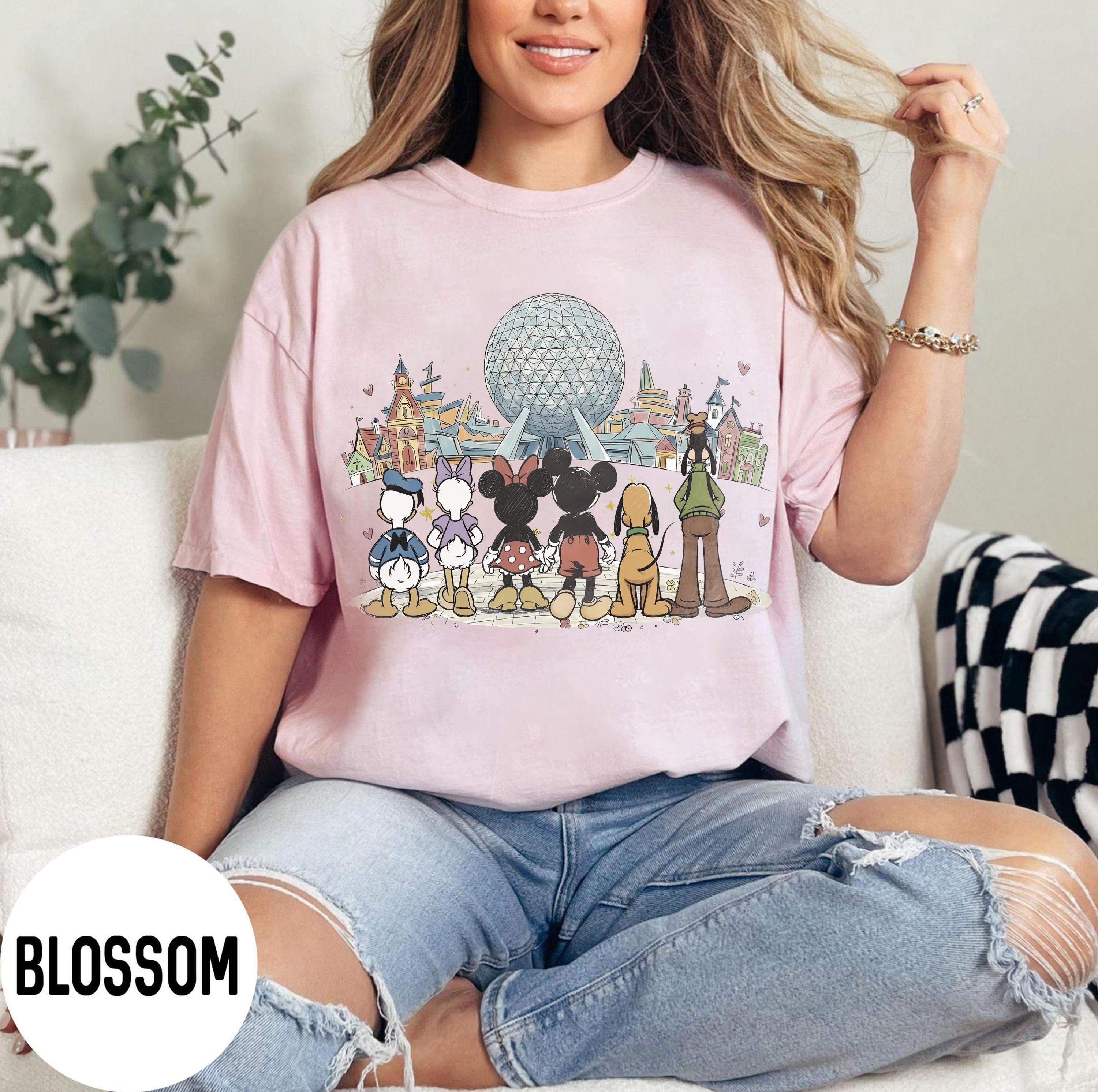 Retro Disney EPCOT Mickey & Friends Shirt, Disney World EPCOT Trip Tee, Disney Park Characters Shirt, Family Matching Disney Vacation Tee