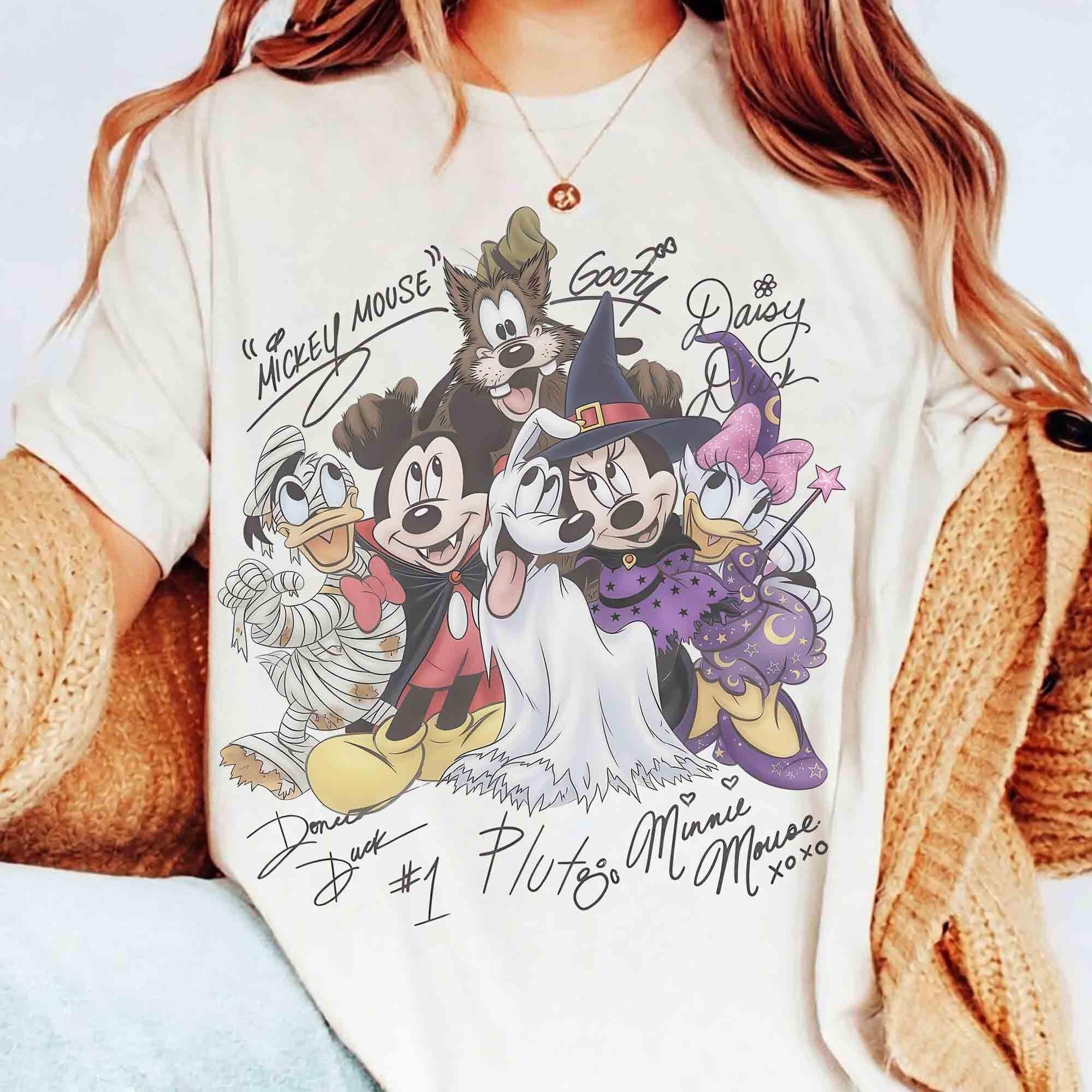 Funny Disney Mickey & Friends Signature Halloween Shirt, Mickey's Not So Scary Halloween Party Tee, WDW Disneyland Family Vacation Trip Tee
